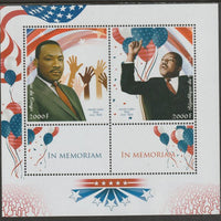 Congo 2018 Martin Luther King perf sheet containing two values plus two labels unmounted mint