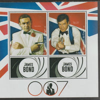 Congo 2018 James Bond perf sheet containing two values plus two labels unmounted mint