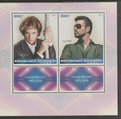 Congo 2017 George Michael perf sheet containing two values plus two labels unmounted mint