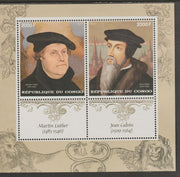 Congo 2017 Martin Luther perf sheet containing two values plus two labels unmounted mint