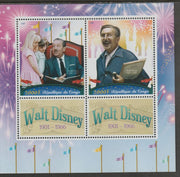 Congo 2018 Walt Disney perf sheet containing two values plus two labels unmounted mint