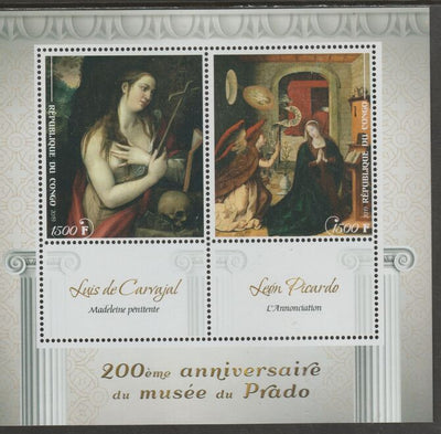 Congo 2019 Prado Museum#1 - 200th Anniversary perf sheet containing two values plus two labels unmounted mint