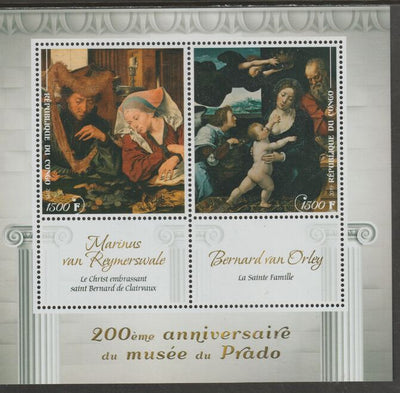Congo 2019 Prado Museum#3 - 200th Anniversary perf sheet containing two values plus two labels unmounted mint