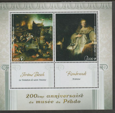 Congo 2019 Prado Museum#4 - 200th Anniversary perf sheet containing two values plus two labels unmounted mint