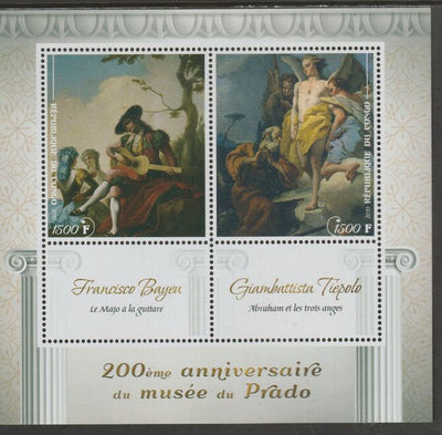 Congo 2019 Prado Museum#5 - 200th Anniversary perf sheet containing two values plus two labels unmounted mint