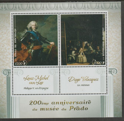 Congo 2019 Prado Museum#9 - 200th Anniversary perf sheet containing two values plus two labels unmounted mint