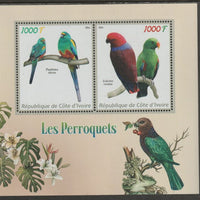 Ivory Coast 2016 Parrots perf sheet containing two values unmounted mint
