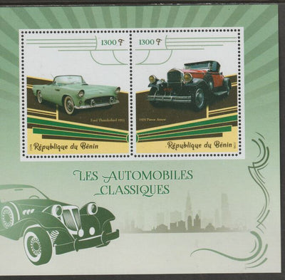 Benin 2019 Classic Cars perf sheet containing two values unmounted mint