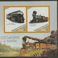 Ivory Coast 2016 Locomotives perf sheet containing two values unmounted mint