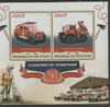 Ivory Coast 2016 Fire Trucks perf sheet containing two values unmounted mint