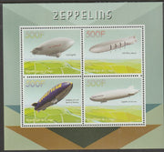 Congo 2015 Zeppelins perf sheet containing four values unmounted mint