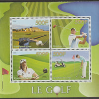 Congo 2015 Golf perf sheet containing four values unmounted mint
