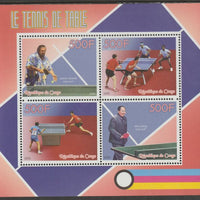 Congo 2015 Table Tennis perf sheet containing four values unmounted mint