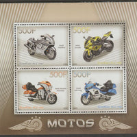 Congo 2015 Motorbikes perf sheet containing four values unmounted mint