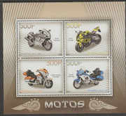 Congo 2015 Motorbikes perf sheet containing four values unmounted mint