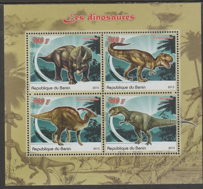 Benin 2015 Dinosaurs perf sheet containing four values unmounted mint