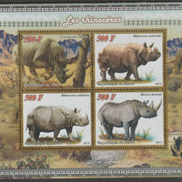 Benin 2015 Rhinos perf sheet containing four values unmounted mint