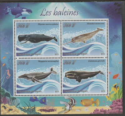 Benin 2015 Whales perf sheet containing four values unmounted mint