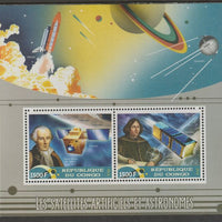 Congo 2016 Space Astronomers #2 perf sheet containing two values unmounted mint
