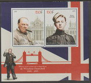 Djibouti 2015 Winston Churchill perf sheet containing two values unmounted mint