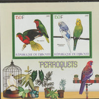Djibouti 2015 Parrots perf sheet containing two values unmounted mint