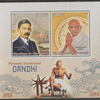Ivory Coast 2016 Mahatma Gandhi perf sheet containing two values unmounted mint