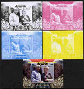 Mali 2010 Football World Cup #2 individual deluxe sheetlet (Stamp shows Diana with Nelson Mandela) - the set of 5 imperf progressive proofs comprising the 4 individual colours plus all 4-colour composite, unmounted mint