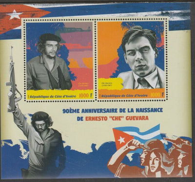 Ivory Coast 2018 Che Guevara 90th Birth Anniversary perf sheet containing two values unmounted mint