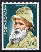 Rumania 1976 Bucharest Stamp Exhibition opt on Brancusi 3f60 (Sculptor) Mi 3365*