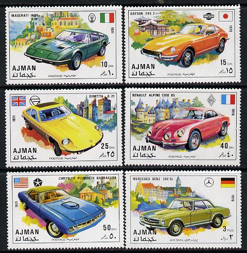 Ajman 1971 Cars set of 6 unmounted mint, Mi 956-61