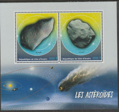 Ivory Coast 2018 Asteroids perf sheet containing two values unmounted mint