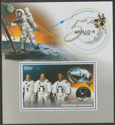 Gabon 2019 Apollo 11 - 50thAnniversary perf m/sheet containing one value unmounted mint