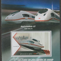 Benin 2018 High Speed Trains - DeutscheBahn ICE perf m/sheet containing one value unmounted mint