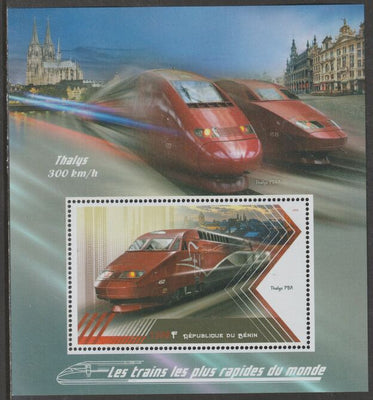 Benin 2018 High Speed Trains - Thalys perf m/sheet containing one value unmounted mint