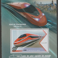 Benin 2018 High Speed Trains - Italo et Freciarossa perf m/sheet containing one value unmounted mint