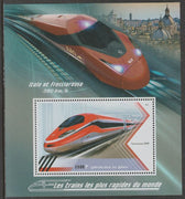 Benin 2018 High Speed Trains - Italo et Freciarossa perf m/sheet containing one value unmounted mint