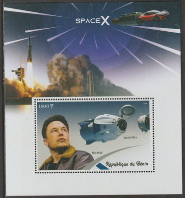 Benin 2019 SpaceX perf m/sheet containing one value unmounted mint
