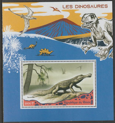 Benin 2019 Dinosaurs perf m/sheet containing one value unmounted mint
