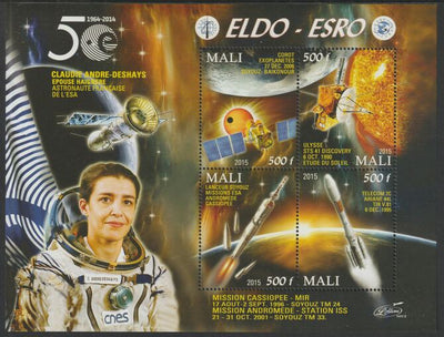 Mali 2015 Space Exploration - 50 Years #6 perf sheet containing four values unmounted mint