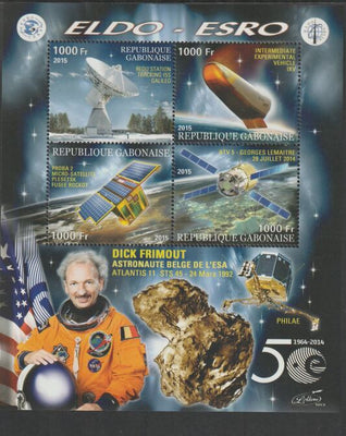 Gabon 2015 Space Exploration - 50 Years #4 perf sheet containing four values unmounted mint