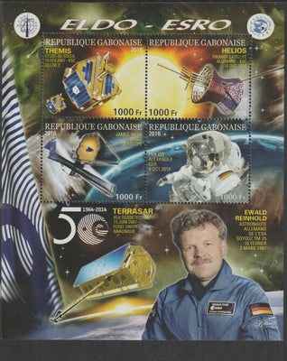 Gabon 2016 Space Exploration - 50 Years #2 perf sheet containing four values unmounted mint
