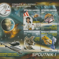 Gabon 2018 Space - Sputnik 60th Anniversary #1 perf sheet containing four values unmounted mint