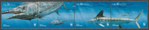 Portugal - Azores 2004 WWF Endangered Species - Marlin perf strip of four values unmounted mint, SG 599-602