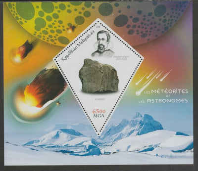 Madagascar 2018 Meoeorites & Asteroides perf deluxe sheet containing one diamond shaped value unmounted mint