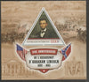 Djibouti 2015 Abraham Lincoln 150th Anniversary of Assassination perf deluxe sheet containing one triangular shaped value unmounted mint