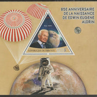 Djibouti 2015 Edwin 'Buzz' Aldrin 85th Birth Anniversary perf deluxe sheet containing one triangular shaped value unmounted mint