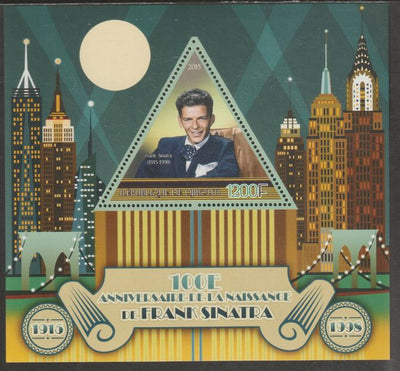 Djibouti 2015 Frank Sinatra Birth Centenary perf deluxe sheet containing one triangular shaped value unmounted mint