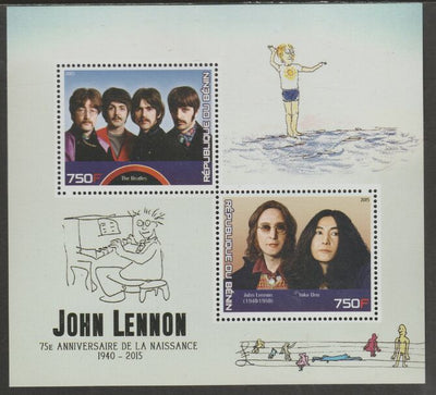 Benin 2015 John Lennon 75th Birth Anniversary perf sheet containing two values unmounted mint