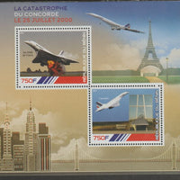 Benin 2015 Concorde Disaster perf sheet containing two values unmounted mint