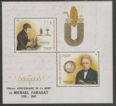 Benin 2017 Michael Faraday 150th Death Anniversary perf sheet containing two values unmounted mint